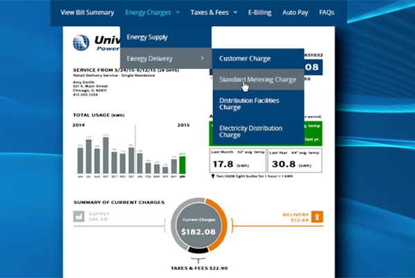 Interactive, Personalized Video Bill with Navigation – Universal Power & Light